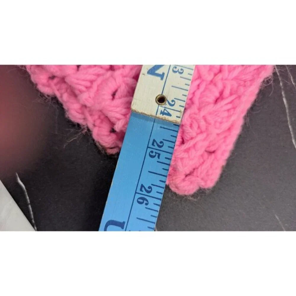Vintage Pink Crochet Fiber Art‎ Wall Hanging Photography Prop Shell Stitch
